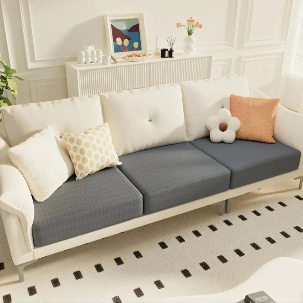 Hyha Jacquard Sofa Couch Cushion Slip Covers 2pc Gray New